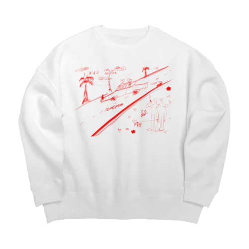 ハートくんlife Big Crew Neck Sweatshirt