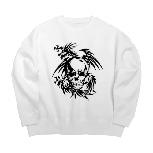 ドラゴンスカルデザイン Big Crew Neck Sweatshirt