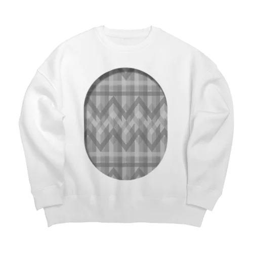 zigzag_window_gray Big Crew Neck Sweatshirt