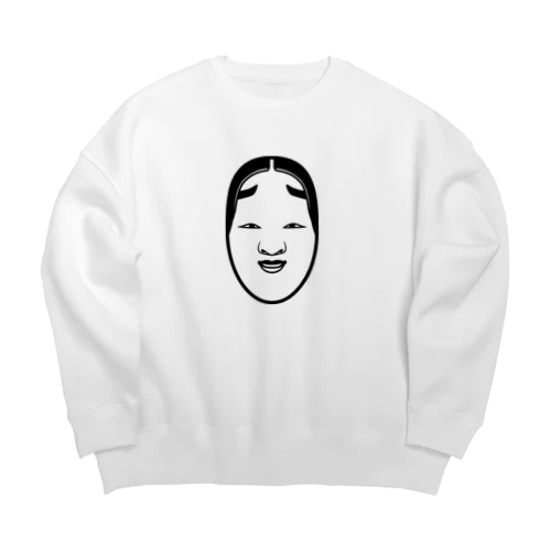 能面 ブラック Big Crew Neck Sweatshirt