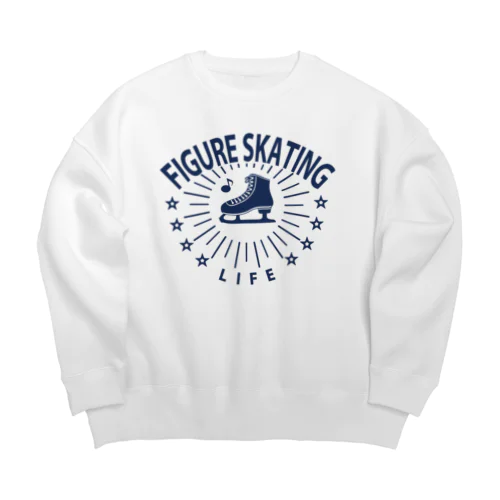 フィギュアスケート・星・figure skating・グッズ・デザイン・フィギアスケート・#Tシャツ・ステップ・スピン・ジャンプ・スケート靴イラスト・技・男子・女子・かっこいい・かわいい・アイスダンス ビッグシルエットスウェット