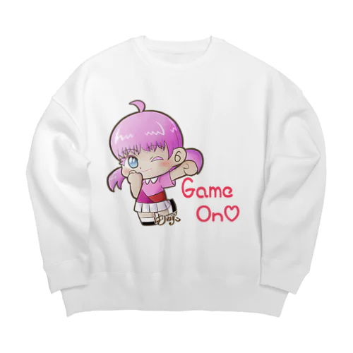 ゲームオン！モモちゃん Big Crew Neck Sweatshirt