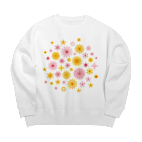 華やかな色合いの花柄 Big Crew Neck Sweatshirt