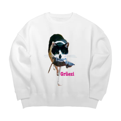 ほんの、ご挨拶ニャ Big Crew Neck Sweatshirt