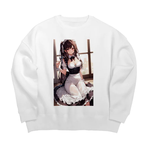 メイドのお姉さんの二次元イラスト Big Crew Neck Sweatshirt