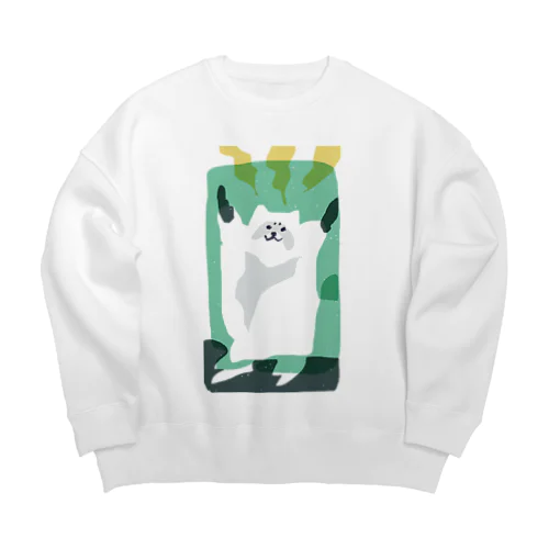 いかくするアライグマシャーッ Big Crew Neck Sweatshirt