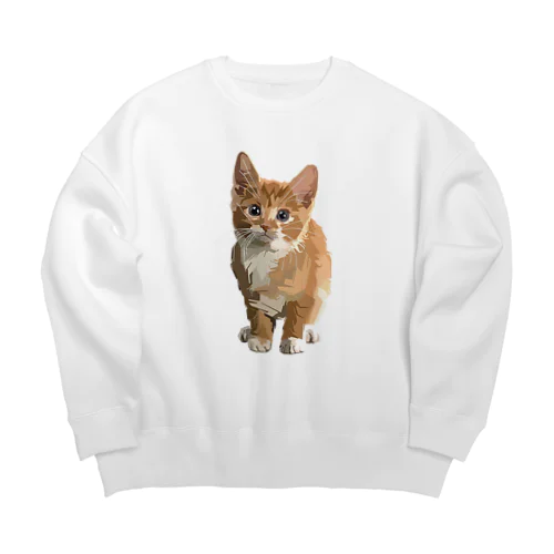 面白い猫、ケティ、猫の家 Big Crew Neck Sweatshirt