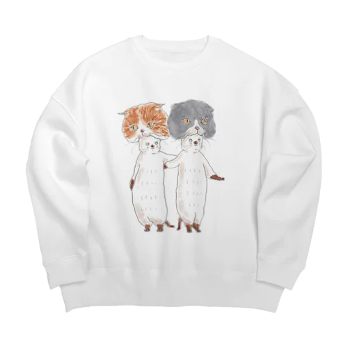 スコかぶりにゃんこ Big Crew Neck Sweatshirt