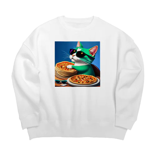 Pizza Cat Big Crew Neck Sweatshirt
