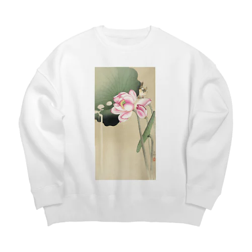 小原古邨　蓮と雀　Ohara Koson / Songbird and Lotus Big Crew Neck Sweatshirt