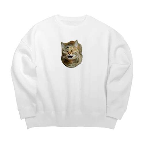 アハハにゃん(おててないない) Big Crew Neck Sweatshirt