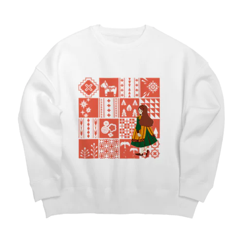 patchwork GIRL Big Crew Neck Sweatshirt