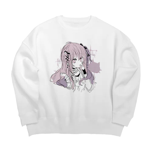 ピンク✖紫系の地雷女の子 Big Crew Neck Sweatshirt