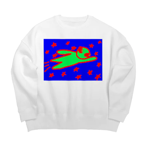 宇宙人、空を飛ぶ Big Crew Neck Sweatshirt