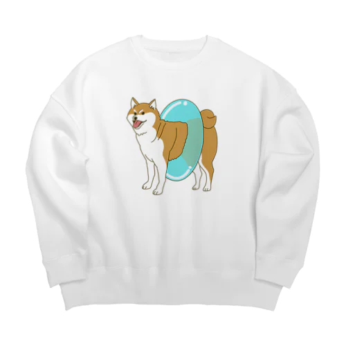 プールに行く気の柴犬 Big Crew Neck Sweatshirt