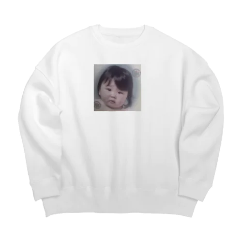 私の幼少期証明写真シリーズ Big Crew Neck Sweatshirt