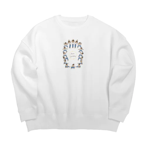 ゆるりヨガ　ムーンサルテーション Big Crew Neck Sweatshirt