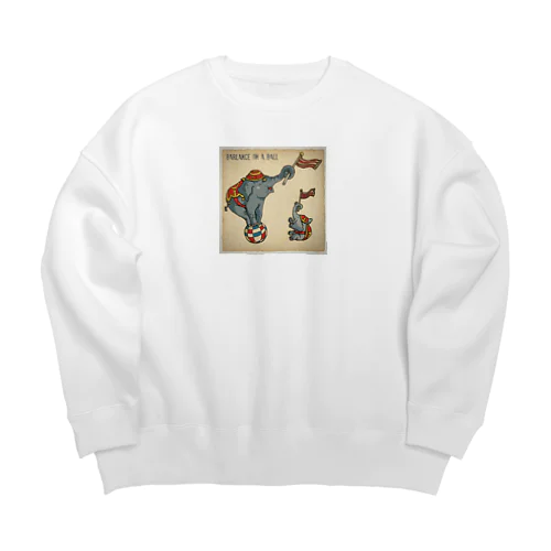 玉乗りゾウさん Big Crew Neck Sweatshirt