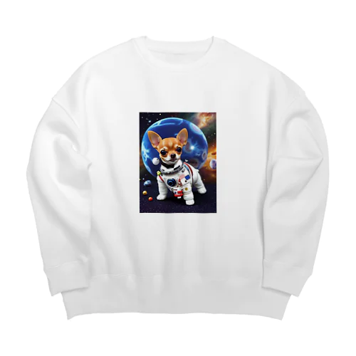 宇宙服を着たチワワ Big Crew Neck Sweatshirt