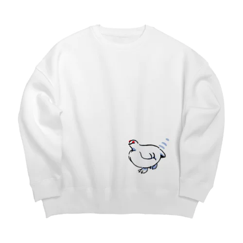 こっちに来るライチョウさん Big Crew Neck Sweatshirt