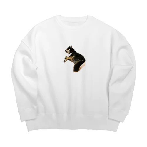 黒柴犬　ジョシーバ　癒し Big Crew Neck Sweatshirt