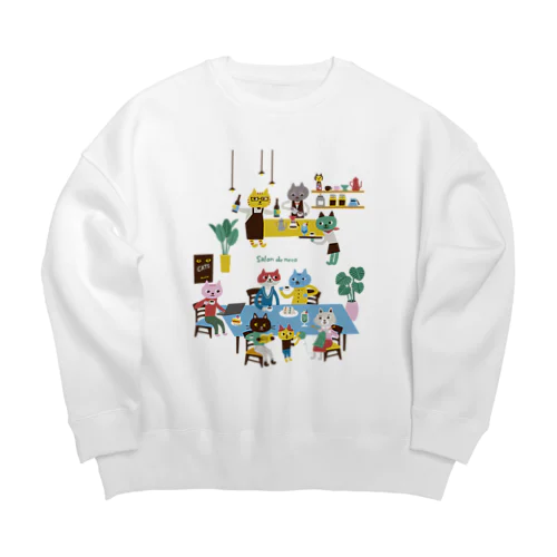 猫民salon de necoバージョンその2【保護猫寄付220円】 Big Crew Neck Sweatshirt