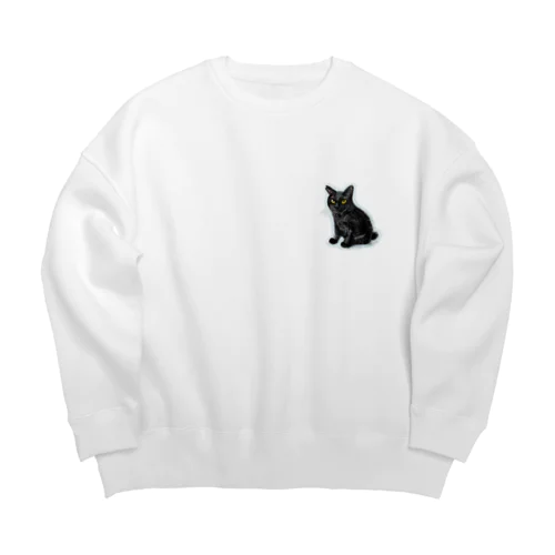 クロネコ おだんごしっぽ Big Crew Neck Sweatshirt