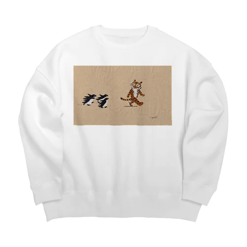 トラちゃんとペンギンたち Big Crew Neck Sweatshirt