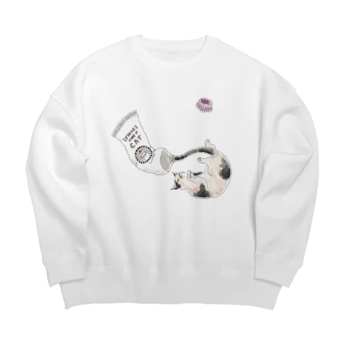 にょろにょろ猫チューブ Big Crew Neck Sweatshirt