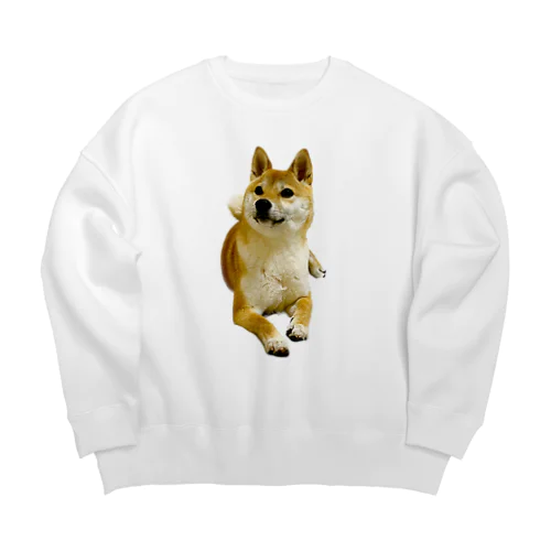 柴犬おかゆ Big Crew Neck Sweatshirt