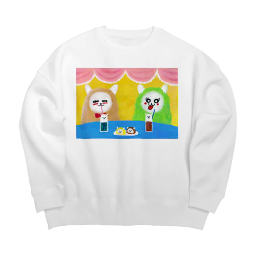 アルパカ×カフェ Big Crew Neck Sweatshirt