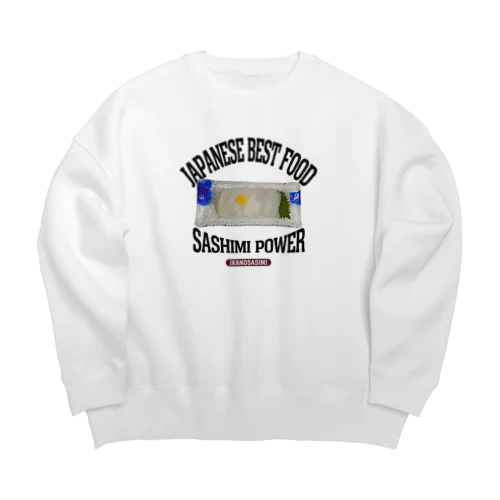 イカの刺身（ビンテージ風） Big Crew Neck Sweatshirt