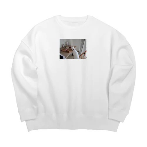 実は人間のごはん食べたかった Big Crew Neck Sweatshirt