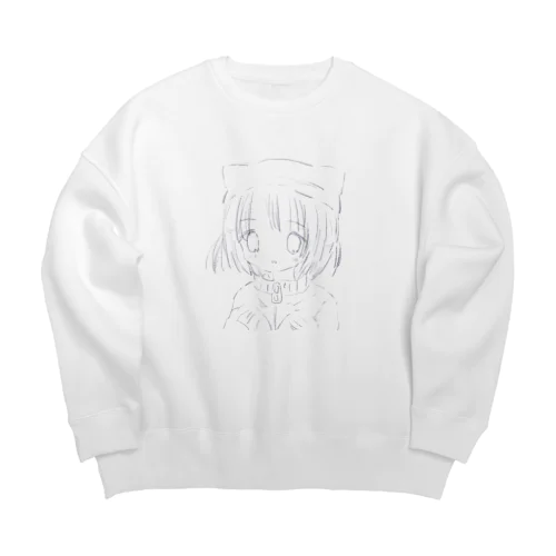 ふわねこ・しんどろ～む Big Crew Neck Sweatshirt