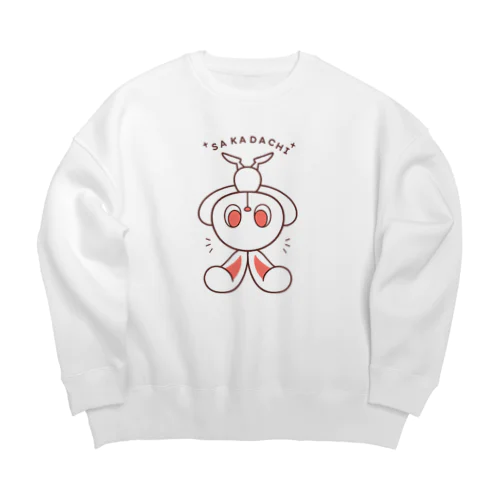 ぽっぷらうさぎ(さかだち(文字あり)) Big Crew Neck Sweatshirt