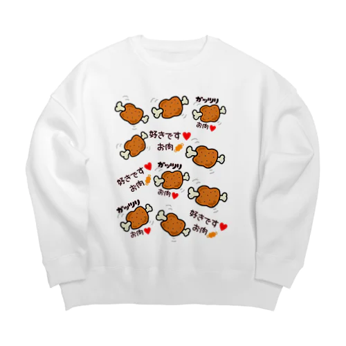 好きです♥お肉🍖 Big Crew Neck Sweatshirt