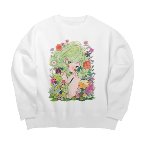 フラワーヘアのガーディアン Big Crew Neck Sweatshirt