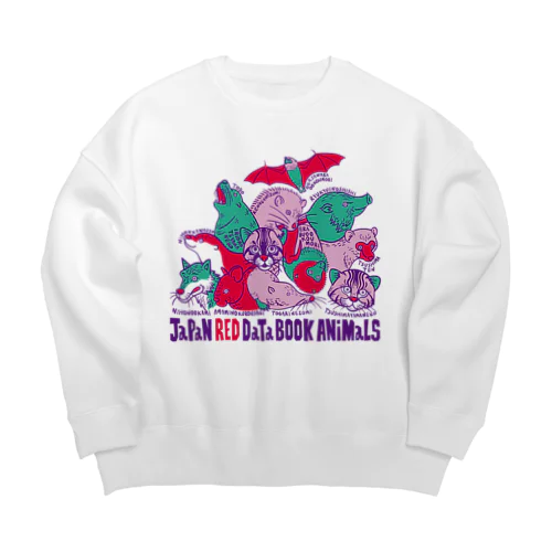 JAPAN RED DATA BOOK ANIMALS Big Crew Neck Sweatshirt