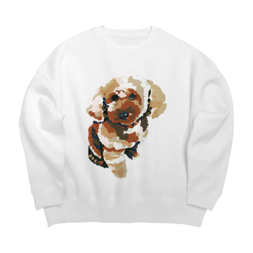 トイプードルのあん(ちぎり絵) Big Crew Neck Sweatshirt