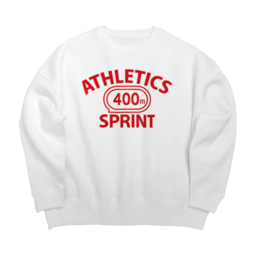 400メートル競走・赤・短距離走・陸上競技・トラック種目・デザイン・Tシャツ・陸上部・男子・女子・ジュニア・入賞・有力・確実・候補・有望・応援・精神力・集中力・日本人・陸上魂・400m走 Big Crew Neck Sweatshirt