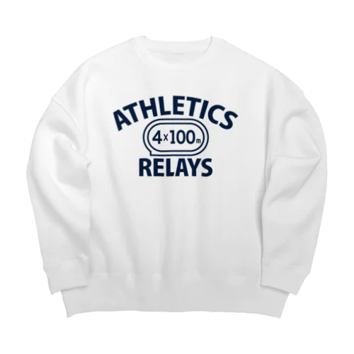 4×100mリレー・リレー競走・400メートルリレー走・グッズ・オリジナル・デザイン・Tシャツ・陸上部・男子・女子・美男子・美女・かっこいい・かわいい・選手・400mR・4継・四継・よんけい・入賞・応援 Big Crew Neck Sweatshirt