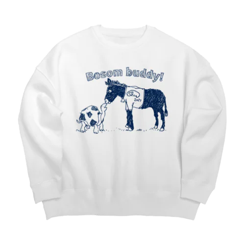 ロバ君とカメさん Big Crew Neck Sweatshirt