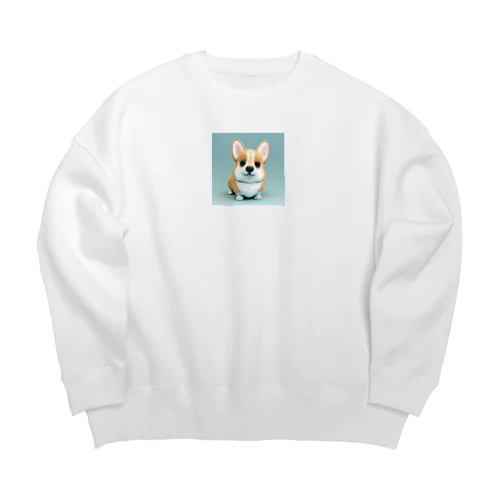 3Dイラストコーギー Big Crew Neck Sweatshirt