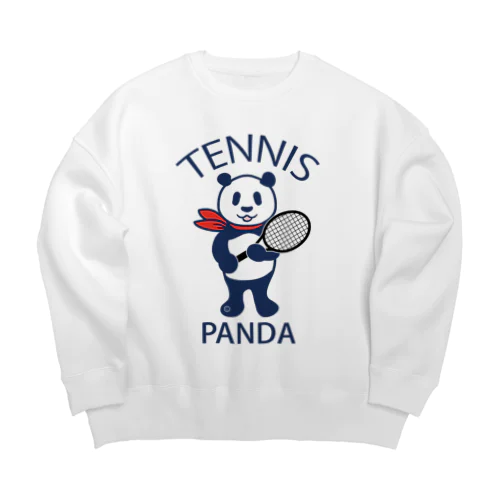 パンダ・テニス・全身・イラスト・ラケット・TENNIS・アイテム・デザイン・ガット・スポーツ・Tシャツ・サーブ・かっこいい・かわいい・選手・画像・ボール・王子・絵・オリジナル（C） ビッグシルエットスウェット