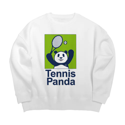パンダ・テニス・TENNIS・アイテム・デザイン・ラケット・ガット・イラスト・スポーツ・Tシャツ・サーブ・かっこいい・かわいい・選手・画像・ボール・王子・絵・オリジナル（C） ビッグシルエットスウェット
