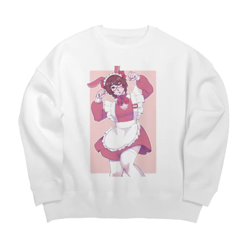 うさぎメイドよしのくん Big Crew Neck Sweatshirt