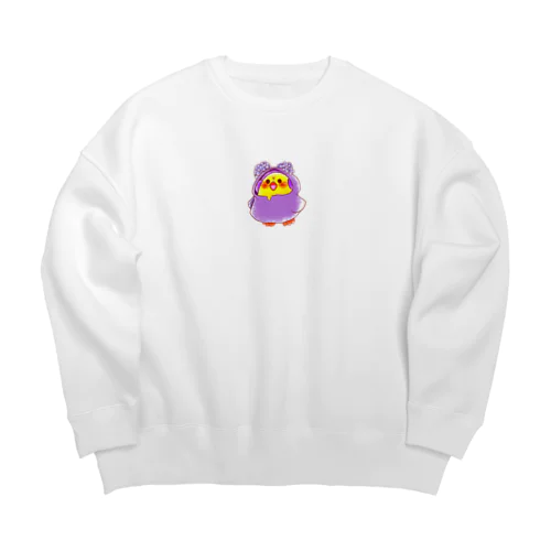 ピヨりちゃん 雨シリーズ Big Crew Neck Sweatshirt