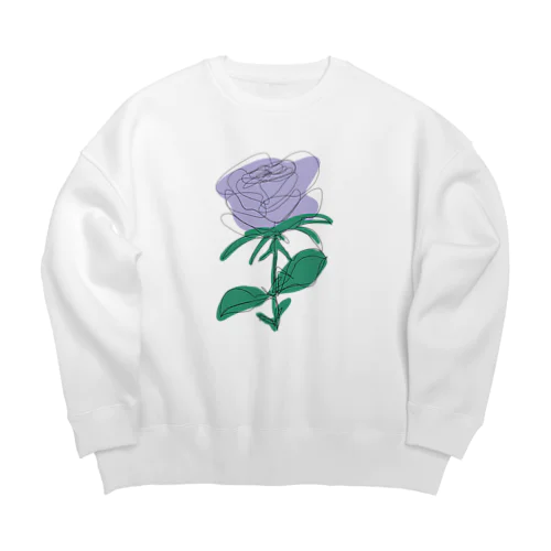 my ROSE パープル Big Crew Neck Sweatshirt