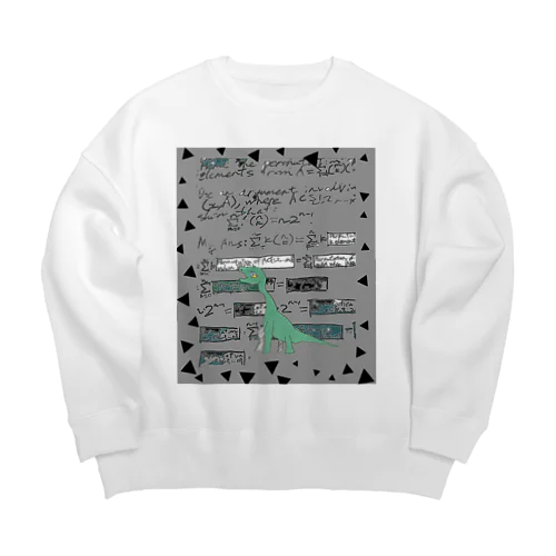 考える恐竜 竜脚類  鳩の巣原理 Big Crew Neck Sweatshirt