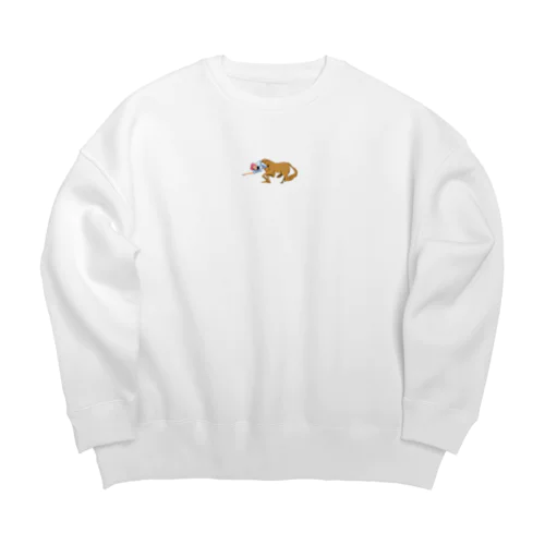 馬と女性 Big Crew Neck Sweatshirt